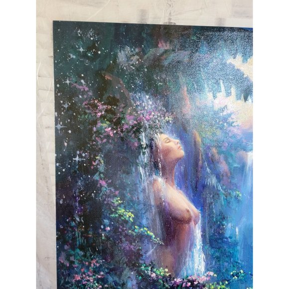 Carol g Armstrong moonlit shower painting acrylic - Picture 5 of 9